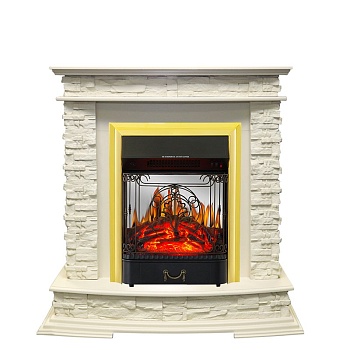 Каминокомплект Royal Flame  Luzern - Слоновая кость с очагом Majestic FX M Brass