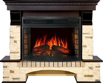Каминокомплект Royal Flame  Pierre Luxe - Сланец / Темный дуб с очагом Dioramic 25 LED FX